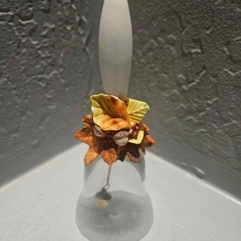 1988 Avon Fall Harvest Ceramic and Glass Decorative Bell 7"